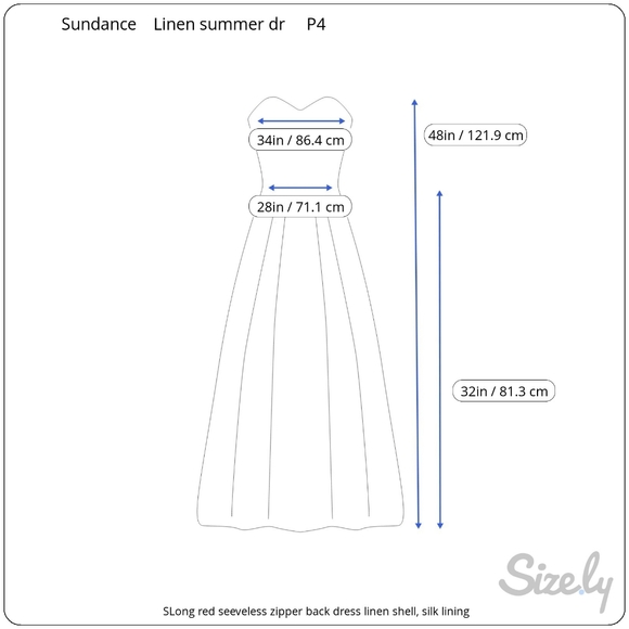 COPY - Sundance red dress linen / silk size P4 - Picture 4 of 13